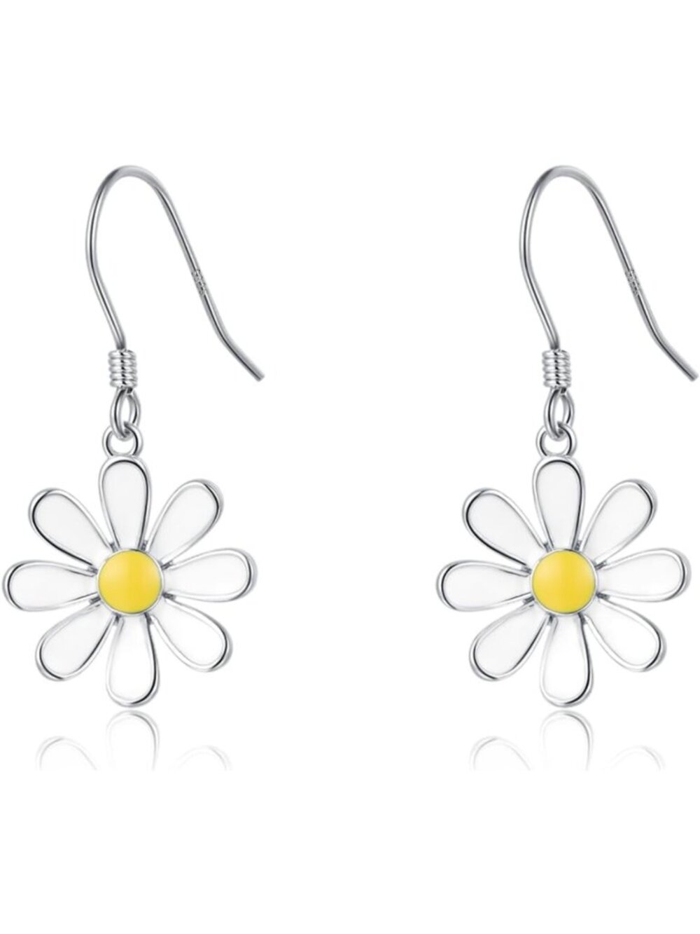 925 Sterling Silver Flower Dangle Earrings for Women & Teens - Daisy Drop Style